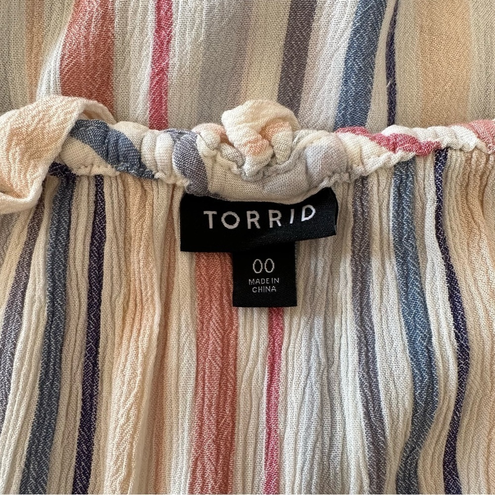 TORRID Multicolor STRIPE Sleeveless Blouse Size M - Picture 7 of 12
